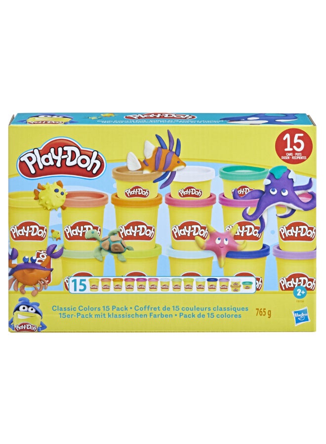 Play-Doh Classic Colors 15 Pack of Modeling Compound, Bulk Set, Arts and Crafts for Kids, 2 Ounce Cans - Image 4